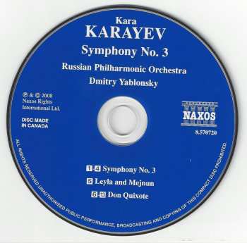 CD نيسم جلال: Symphony No. 3 • Leyla and Mejnun • Don Quixote