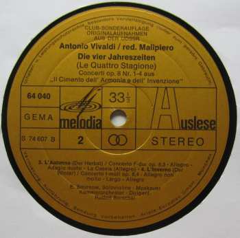 LP Antonio Vivaldi: Die 4 Jahreszeiten
