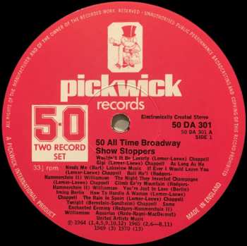 2LP Various: 50 All Time Broadway Showstoppers (2xLP)