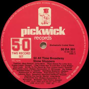 2LP Various: 50 All Time Broadway Showstoppers (2xLP)
