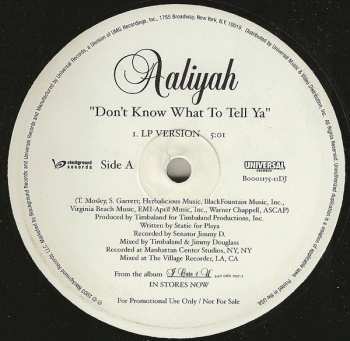 Album Aaliyah: Don't Know What To Tell Ya / Got To Give It Up (Remix)