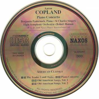CD Aaron Copland: Piano Concerto, The Tender Land (Suite), Old American Songs