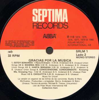 LP ABBA: Gracias Por La Musica