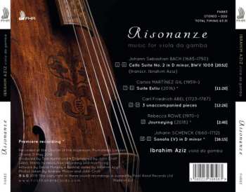 CD Johann Sebastian Bach: Risonanze: Music For Viola Da Gamba
