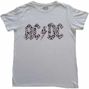Merch AC/DC: Dames T-shirt Mono Leopard Print Logo Ac/dc
