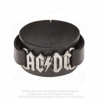 Merch AC/DC: Leren Armband Logo Ac/dc
