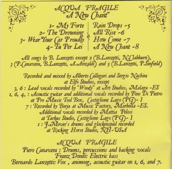 CD Acqua Fragile: A New Chant