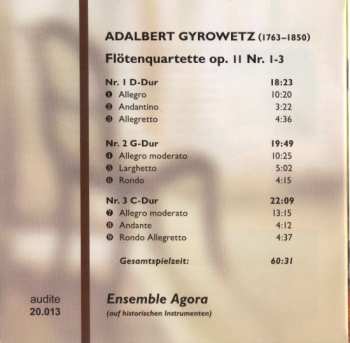 CD Adalbert Gyrowetz: Three Flute Quartets Op.11 Nos. 1-3