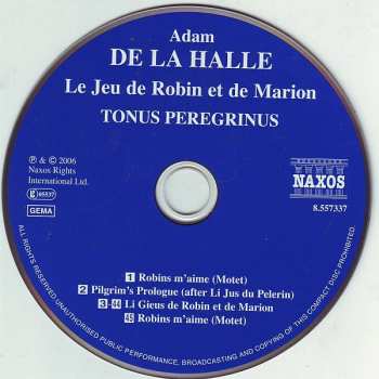 CD Tonus Peregrinus: Le Jeu De Robin Et De Marion