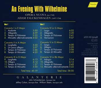 2CD Adam Falckenhagen: An Evening With Wilhelmine (Opera Nuova)