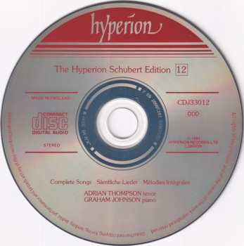 CD Graham Johnson: The Hyperion Schubert Edition (Complete Songs = Sämtliche Lieder = Mélodies Intégrales)