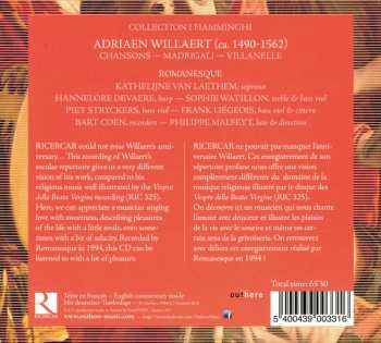 CD Adrian Willaert: Chanson, Madrigali, Villanelle