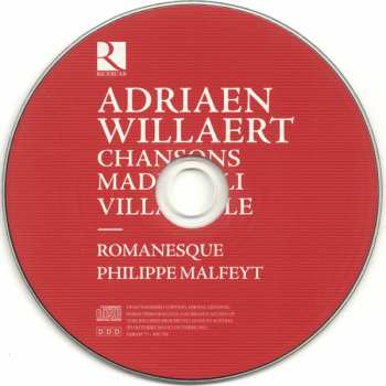CD Adrian Willaert: Chanson, Madrigali, Villanelle