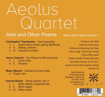 CD Aeolus Quartet: Ariel And Other Poems