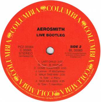 2LP Aerosmith: Live! Bootleg