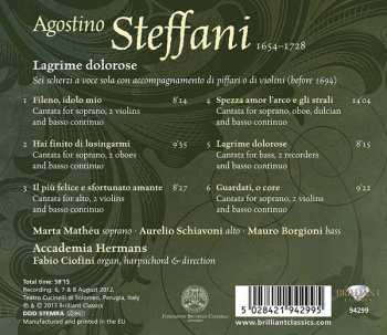 CD Agostino Steffani: Lagrime Dolorose - Secular Cantatas