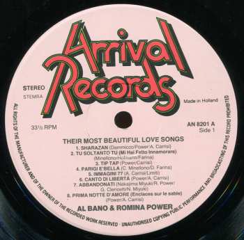 LP Al Bano & Romina Power: Their Most Beautiful Love Songs