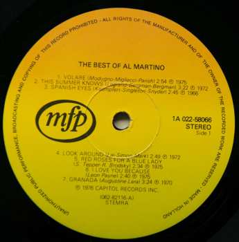 LP Al Martino: The Best Of Al Martino