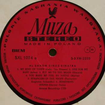 LP Al Saxon: Al Saxon Sings Sinatra