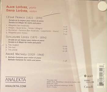 CD César Franck: Sonates / Ballade-Fantaisie