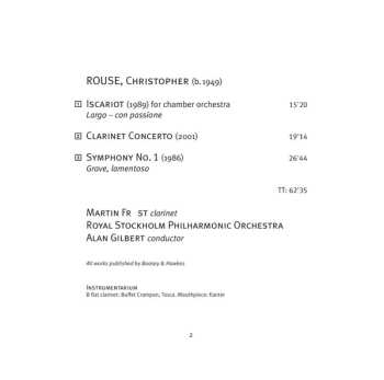 CD Kungliga Filharmonikerna: Iscariot / Clarinet Concerto / Symphony No. 1