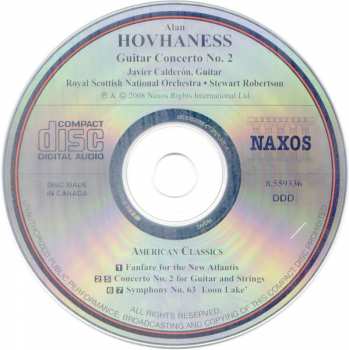 CD Royal Scottish National Orchestra: Guitar Concerto No. 2 • Symphony No. 63 'Loon Lake' • Fanfare For The New Atlantis