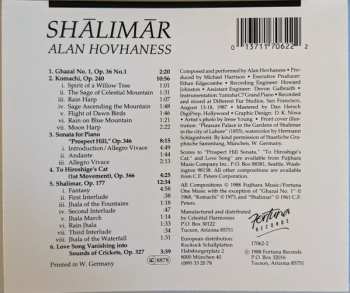 CD Alan Hovhaness: Shālimār (Piano Solos)