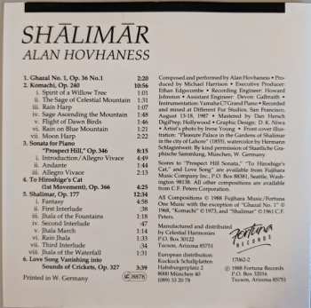 CD Alan Hovhaness: Shālimār (Piano Solos)