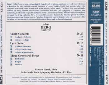 CD Alban Berg: Violin Concerto, Lyric Suite, Three Orchestral Pieces