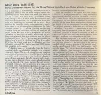 CD Alban Berg: Violin Concerto, Lyric Suite, Three Orchestral Pieces