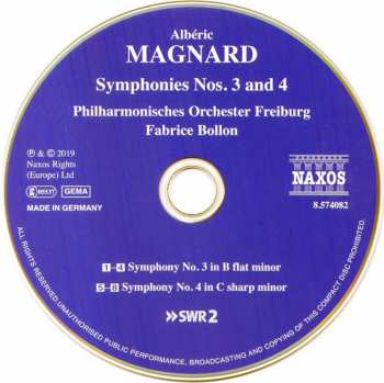CD Alberic Magnard: Symphonies Nos. 3 And 4