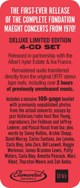 4CD/Doos Albert Ayler: Revelations - The Complete ORTF 1970 Fondation Maeght Recordings DLX | LTD