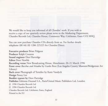 CD BBC Philharmonic: Bacchus & Ariadne: Le festin de l`araignée, Op.17, (Complete)
