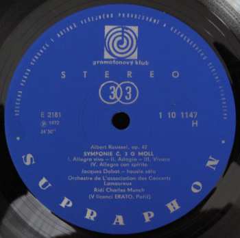 LP Orchestre Des Concerts Lamoureux: Symfonie Číslo 3 G Moll, Opus 42 ✸ Číslo 4 A Dur, Opus 53