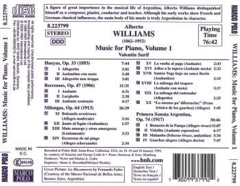 CD Alberto Williams: Music For Piano, Volume 1