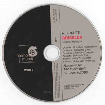 CD Alessandro Scarlatti: Griselda / Highlights