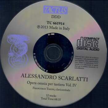 CD Alessandro Scarlatti: Opera Omnia Per Tastiera Vol. IV = Complete Keyboard Works Vol. IV