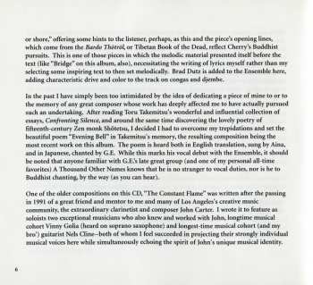 CD Alex Cline Ensemble: The Constant Flame