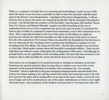 CD Alex Cline Ensemble: The Constant Flame