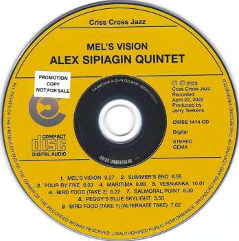 CD Alex Sipiagin Quintet: Mel's Vision