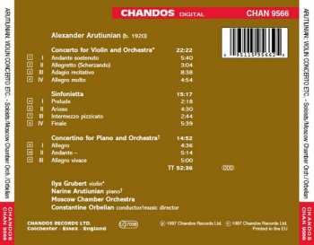 CD Alexander Arutiunian: Violin Concerto, Concertino For Piano, Sinfonietta