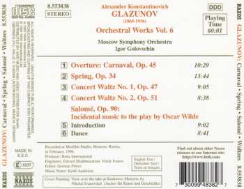 CD Alexander Glazunov: Carnaval ･ Spring ･ Salomé ･ Two Concert Waltzes