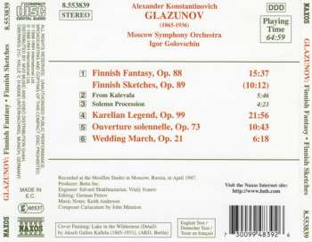 CD Alexander Glazunov: Finnish Fantasy, Finnish Sketches, Karelian Legend, Overture solennelle