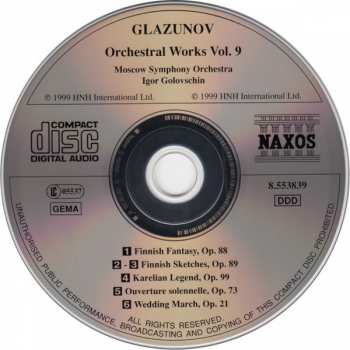 CD Alexander Glazunov: Finnish Fantasy, Finnish Sketches, Karelian Legend, Overture solennelle