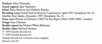 CD Russian State Symphony Orchestra: Symphony No. 4 - Symphony No. 5