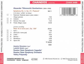 CD Russian State Symphony Orchestra: Mass 'Et In Terra Pax' / Symphony No. 2