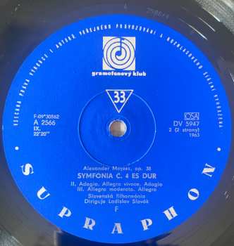 LP Alexander Moyzes: Symphonie C.4 Es Dur Op.38