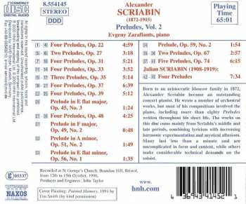 CD Alexander Scriabine: Preludes, Vol. 2: Opp. 22, 27, 31, 33, 35, 37, 39, 45, 48, 67, 74 • Four Preludes By Julian Scriabine