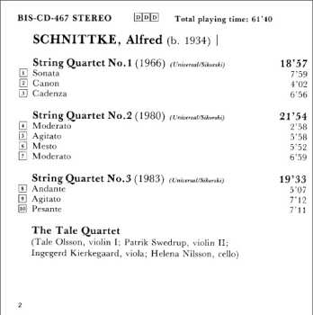 CD Alfred Schnittke: String Quartets Nos. 1 - 3