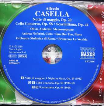 CD Alfredo Casella: Note Di Maggio • Cello Concerto • Scarlattiana For Piano And Orchestra